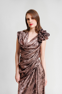 HerTrove-Cowl Neckline Sandwash Dress