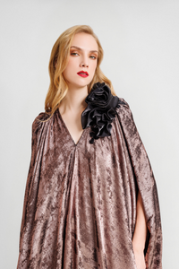 HerTrove-Loose-Cut V-Neck Georgette Dress