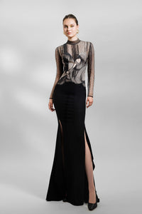 narrow cut dress AiiRZ Ribbed Knit One Shoulder Maxi Dress Form Fitting Slim Cut Fall Winter Long Length Evening Party Bodycon Lounge WearMISSGUIDED
