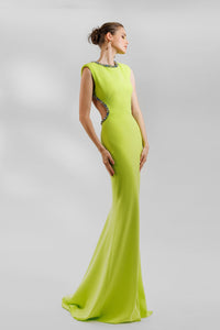 HerTrove-Trumpet silhouette crepe dress