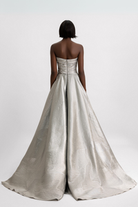 HerTrove-Strapless Beaded Corset Dress