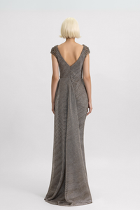HerTrove-Draped Cowl Neckline Jersey Dress