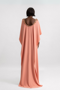 HerTrove-Cape Sleeves Crepe Dress