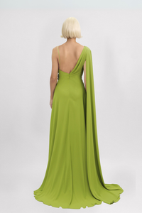 HerTrove-Cape Like Sleeve Beaded Dress