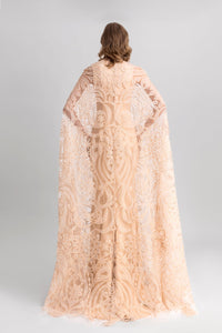 HerTrove-Lace gown paired with cape