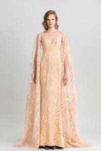HerTrove-Lace gown paired with cape