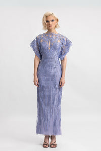 HerTrove-Lilac Lace Column Gown