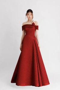 HerTrove-Drapped Skirt Off shoulders Dress