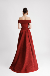 HerTrove-Drapped Skirt Off shoulders Dress