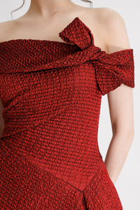 HerTrove-Drapped Skirt Off shoulders Dress