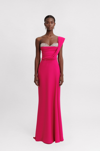one shoulder bustier dress Sherri Hill One Shoulder Corset Prom Dress 56855