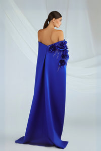 HerTrove-Blue Off Shoulder Gown