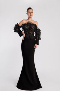 off shoulder long maxi dress Off-shoulder Maxi Dress with flowing sleeves – shopaleena