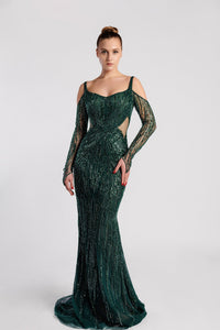 HerTrove-Fully embroidered mermaid gown