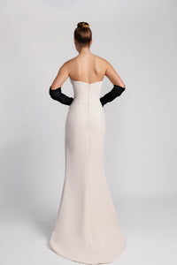 HerTrove-Crepe and velvet mermaid gown 