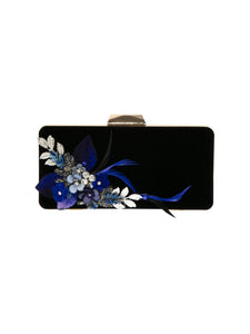 HERTROVEBlack Embellished Mini Bag in Velvet