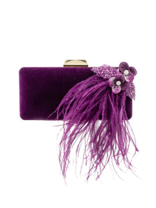 HERTROVEClassic Purple Embellished Mini Bag for Formal & Special Occasion