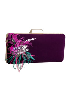 HERTROVEClassic Purple Embellished Mini Bag for Formal & Special Occasion