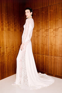 HerTrove-Triple georgette and lace dress