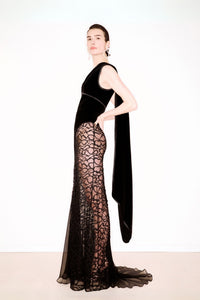 HerTrove-One shoulder lace dress