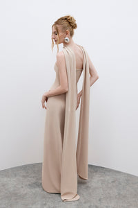 HerTrove-Side Slit Strapless Crepe Dress