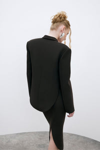 HerTrove-Blazer And Midi Skirt