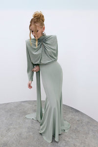 HerTrove-Silk Crepe De Chine Dress