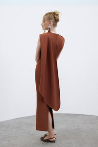HerTrove-Sleeveless Crepe Marocain Dress
