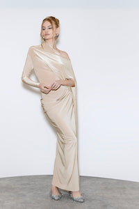 HerTrove-Cape Sleeve Jersey Dress