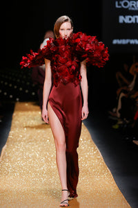 Her Trove-Satin Floral Dress