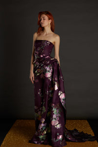 Her Trove-Strapless Floral Dress