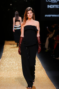 Her Trove-Crepe Strapless Jumpsuit