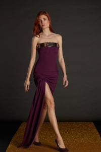 Her Trove-Long Sleeves Satin Dress