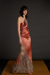 Her Trove-One Shoulder Satin Dress
