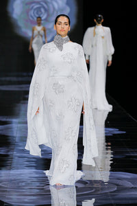 Her Trove - Cape sleeves flowy dress with necklace