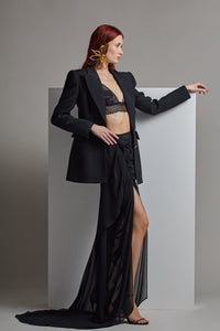 Her Trove-Jacket with crop-top and skirt