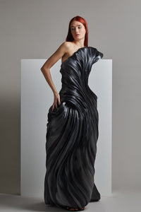 Her Trove-Fully pleated strapless gown