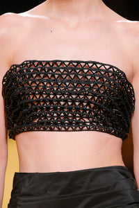 Her Trove-Beaded crop top with skirt