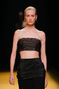 Her Trove-Beaded crop top with skirt