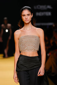 Her Trove-Beaded crop top with pants