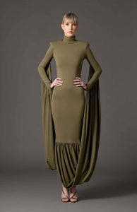 Olive Green jersey dress Dark Green / US 16