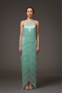Her Trove-Halter Neck Crepe Dress