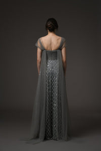 Her Trove-Tulle Embroidered Dress With Crystals