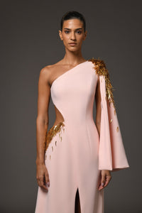 Her Trove-Asymmetric Crepe Dress 
