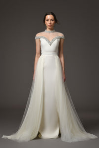 Her Trove-Crepe Dress With Embroidery