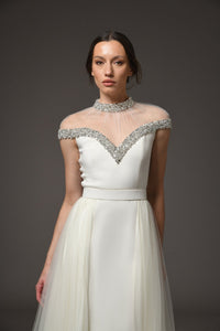 Her Trove-Crepe Dress With Embroidery