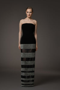 Her Trove-Corseted Crepe Dress With Crystals