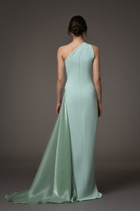 Her Trove-Crepe Dress With Shimmery Organza
