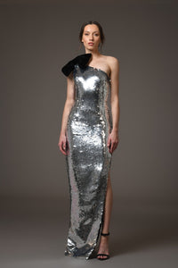Her Trove-Sequined Asymmetric Dress 