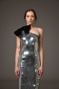 Her Trove-Sequined Asymmetric Dress 